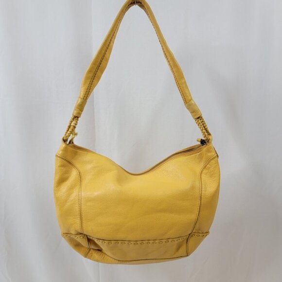 The Sak Yellow Pebbled Leather Hobo Shoulder Bag | Boho Chic Very Good Condition - Picture 2 of 14